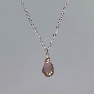 Elegant Sterling Silver Necklace with Ametrine Gemstone Charm Pendant!
